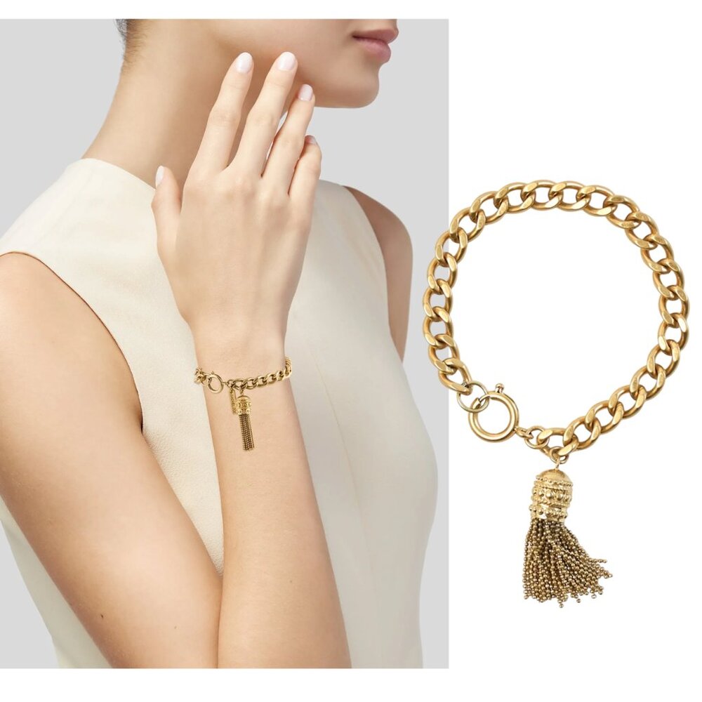 RACHEL ZOE The Eyecatcher chain & tassel bracelet
